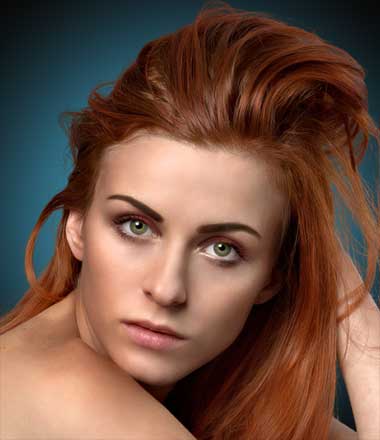 Model photo hair masking after effetcs
